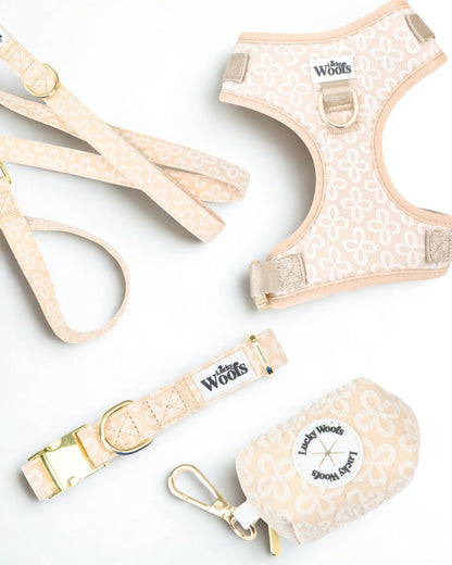 Komplet PASJA AVANTURA (Oprsnica + Povodec + Ovratnica + Torbica) Golden Blossom Premium